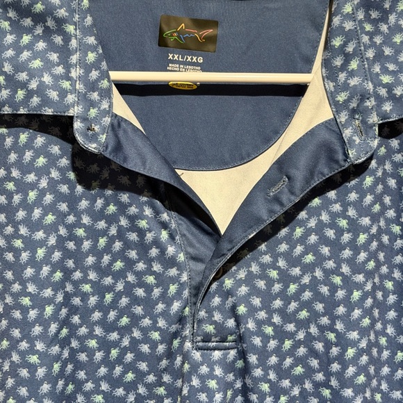 Greg Norman Collection Blue Patterned Men's Shirt - Picture 2 of 4